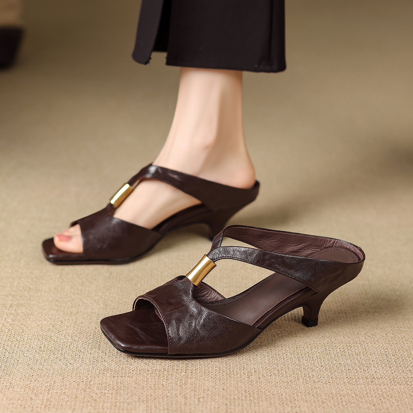 Comfortable one-strap high-heeled sandals for women