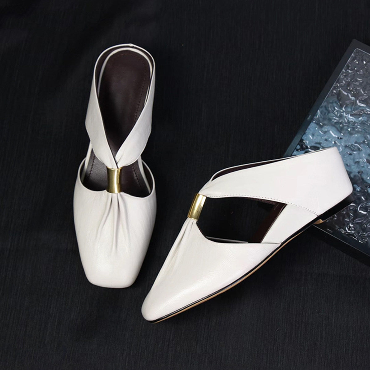 Womens French Style Sheepskin Mules