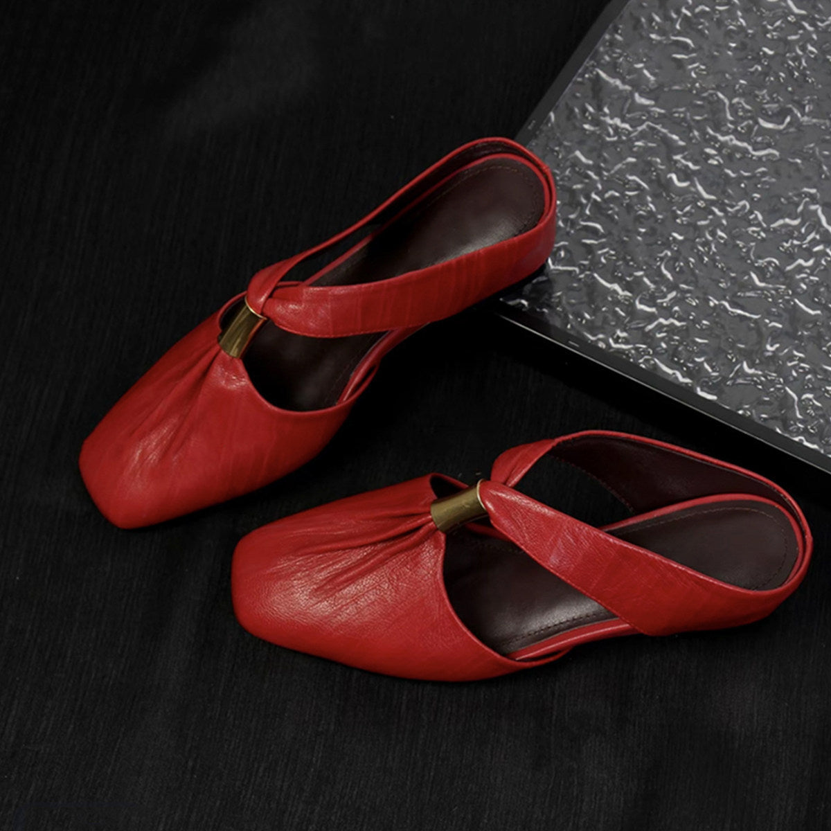 Womens French Style Sheepskin Mules